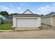 Two car garage with a pristine white door providing secure parking and additional storage space at 1231 Marlowe Ave, Indianapolis, IN 46202