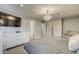 Spacious main bedroom featuring large TV, walk-in closets, and ensuite bathroom at 1540 N College Ave, Indianapolis, IN 46202