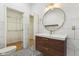 Stylish bathroom with modern vanity, and gorgeous floors plus generous storage at 1804 Spann Ave, Indianapolis, IN 46203