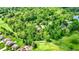 Aerial view of a property showcasing lush greenery, a golf course, and neighborhood at 1860 Red Fox E Ct, Martinsville, IN 46151