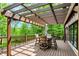 Inviting back deck with a pergola, seating, and wooden floors, ideal for relaxation and enjoying scenic views at 1860 Red Fox E Ct, Martinsville, IN 46151