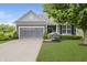 Charming home featuring a gray two-car garage, blue siding, and a lush green lawn at 18630 Goldwater Rd, Westfield, IN 46062