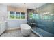 Spa bathroom features a freestanding tub, chandelier, and glass enclosed shower at 20400 Chatham Hills Blvd, Westfield, IN 46074