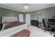 Spacious bedroom with neutral tones, ample lighting, and convenient desk space at 2134 N Alabama St, Indianapolis, IN 46202