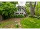 Landscaped backyard with pathway and mature trees providing a private outdoor space at 4130 N Meridian St, Indianapolis, IN 46208