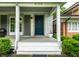 Welcoming front entrance with a charming blue door, complemented by manicured landscaping at 4130 N Meridian St, Indianapolis, IN 46208