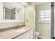 Bathroom vanity with window, ceramic tile, mirror and ample counterspace at 4197 E 250 S, Franklin, IN 46131