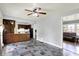 Open kitchen area with slate flooring and views to living room and kitchen area at 4197 E 250 S, Franklin, IN 46131