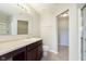 Bathroom featuring a vanity and a glass door shower at 6410 Avacado Dr, Indianapolis, IN 46217