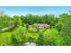 Aerial view featuring a home with a fenced in backyard, shed and playset at 6462 Wings Ct, Brownsburg, IN 46112
