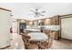 Eat-in kitchen features wooden cabinetry and center island at 7503 Grandview Dr, Indianapolis, IN 46260