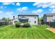 Wide view of the lush green backyard with a charming screened-in porch and well-manicured lawn at 7670 Lippincott Way, Indianapolis, IN 46268