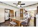 Bright kitchen features hardwood floors, an island with seating, and ample cabinet space at 7670 Lippincott Way, Indianapolis, IN 46268