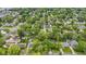 Aerial view of a residential neighborhood with tree-lined streets and well-maintained homes shows community charm at 7835 E 50Th St, Indianapolis, IN 46226