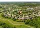 Aerial view of a well-planned community near a walking trail, featuring lush greenery, and a serene pond at 9311 Windrift Way, Zionsville, IN 46077