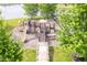Community playground with a lake and mature trees in a Gathering friendly neighborhood at 9311 Windrift Way, Zionsville, IN 46077