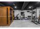Basement with tiled floor features a home gym and a wood sauna at 107 W Columbine Ln, Westfield, IN 46074