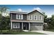 Charming two-story home featuring gray siding, a covered front porch, and an attached two-car garage at 11912 Vale St, Indianapolis, IN 46235