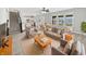 Inviting living room with plush seating, large windows and view into dining area and kitchen at 1276 Sanderling Dr, Greenwood, IN 46143