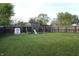 Spacious backyard with a wooden fence and play area, perfect for Gathering fun at 1461 Ripplewood Dr, Danville, IN 46122