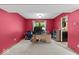 Bright basement showcasing a large window and an office nook for work or study at 14814 Beacon Blvd, Carmel, IN 46032