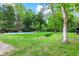 Expansive backyard with lush lawn and inviting pool, offering a perfect setting for relaxation and entertainment at 1829 Kessler Blvd W Dr, Indianapolis, IN 46228