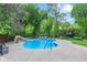 Inviting in-ground pool with a slide, surrounded by lush greenery and ample space for relaxation at 1829 Kessler Blvd W Dr, Indianapolis, IN 46228
