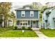 Charming two-story home with blue siding, white trim, front porch, and well-maintained lawn at 3047 N New Jersey St, Indianapolis, IN 46205