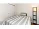 This bedroom includes a closet and modern decor at 3348 Fox Orchard Cir, Indianapolis, IN 46214