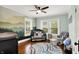 A well-decorated Bedroom with an attractive mural and ample natural light for a comforting space at 3918 N Park Ave, Indianapolis, IN 46205