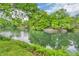 Picturesque lake view from a grassy lawn, framed by lush trees and waterfront features at 4154 W Briarwood Lake S Dr, Monrovia, IN 46157