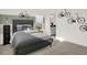 Tastefully decorated bedroom with bicycle-themed decor and ample natural light at 4159 Persian St, Greenwood, IN 46143