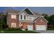 Charming two-story brick home with a two-car garage and well-manicured lawn offers great curb appeal at 4159 Persian St, Greenwood, IN 46143