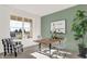 Bright home office with a large window, modern desk, and accent wall at 4159 Persian St, Greenwood, IN 46143