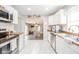 Bright kitchen with white cabinets, stainless steel appliances, and butcher block countertops at 433 N 15Th Ave, Beech Grove, IN 46107