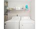 Convenient laundry area with shelving, featuring a modern washer and dryer at 433 N 15Th Ave, Beech Grove, IN 46107