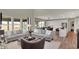 Open-concept living room, dining and kitchen area with large windows and natural light at 4372 Persian St, Greenwood, IN 46143