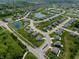 An aerial view of a well-planned residential community with tree-lined streets, serene ponds, and manicured lawns at 4863 Sherlock Dr, Westfield, IN 46062