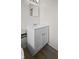Bathroom featuring a vanity with modern fixtures and ample storage space at 611 Hampton Ln, Anderson, IN 46017