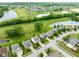 Aerial view showcasing the neighborhood's lush greenery, serene lakes, and well-maintained homes with manicured lawns at 7559 Pipestone Dr, Indianapolis, IN 46217