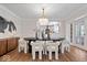 Stylish dining room with modern lighting, hardwood floors, and unique decor at 8100 N Meridian St, Indianapolis, IN 46260