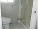 Modern bathroom with sleek toilet and glass-enclosed shower at 833 N 700 W, Greenfield, IN 46140
