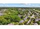 Aerial view of a residential area featuring beautiful homes, mature trees, and well-maintained lawns under a clear sky at 10172 Watkins Ct, Indianapolis, IN 46234
