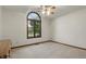 A bedroom with a ceiling fan, a window, and light-colored walls at 105 Meadowview Ln, Greenwood, IN 46142