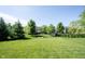 Lush backyard featuring a vibrant lawn, mature trees, and a charming playset, ideal for Gathering enjoyment at 12600 Misty Ridge Ct, Fishers, IN 46037