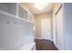 A stylish mudroom with built in cubbies, storage and hanging hooks at 12600 Misty Ridge Ct, Fishers, IN 46037