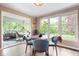 Sunny dining area with hardwood floors, a round table, and lots of natural light, creating a cozy atmosphere at 140 Meridian Hills Blvd, Indianapolis, IN 46260
