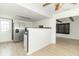 Eat-in kitchen boasts stainless steel appliances and ample cabinet space at 156 N Eastern Village Dr, Greenfield, IN 46140