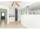 Kitchen view showcases white cabinets and stainless microwave at 156 N Eastern Village Dr, Greenfield, IN 46140