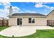 This backyard features a patio with nice lawn at 2201 Schoolmarm Dr, Greenfield, IN 46140